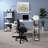 Antique White & Black Finish Writing Desk-1133682057