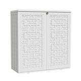 Outdoor 34.3"W x 36.2"H Plastic Vertical Storage Shed With One Shelf