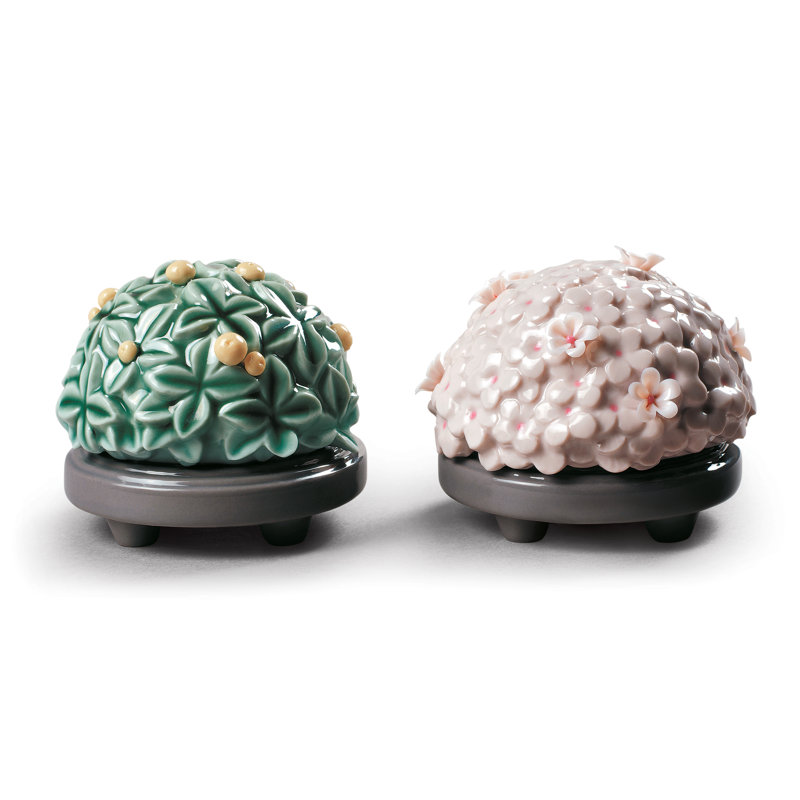 2 Piece Japanese Tree Pots Sculpture Set