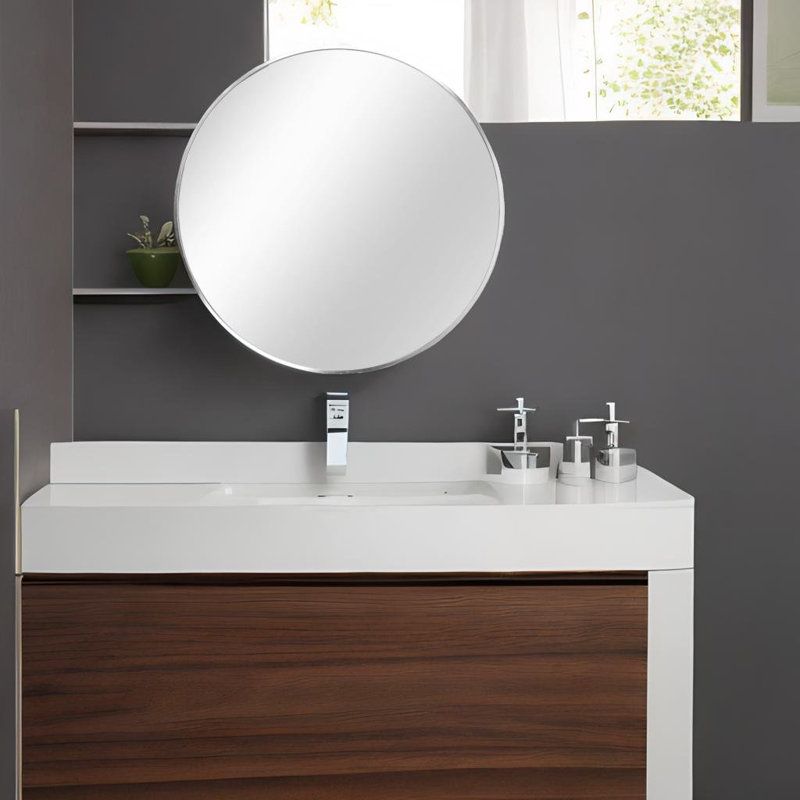 Miroir Rockoh, 36 po x 36 po, Argent