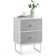 Bedside, Side End Table With Storage, 2 Removable Fabric Drawers, For Bedroom, Living Room, Cloud White, Dove Grey, 30 X 40 X 55 Cm