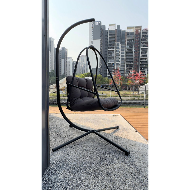 Fauteuil pivotant avec support en C, Gris, beige et brun