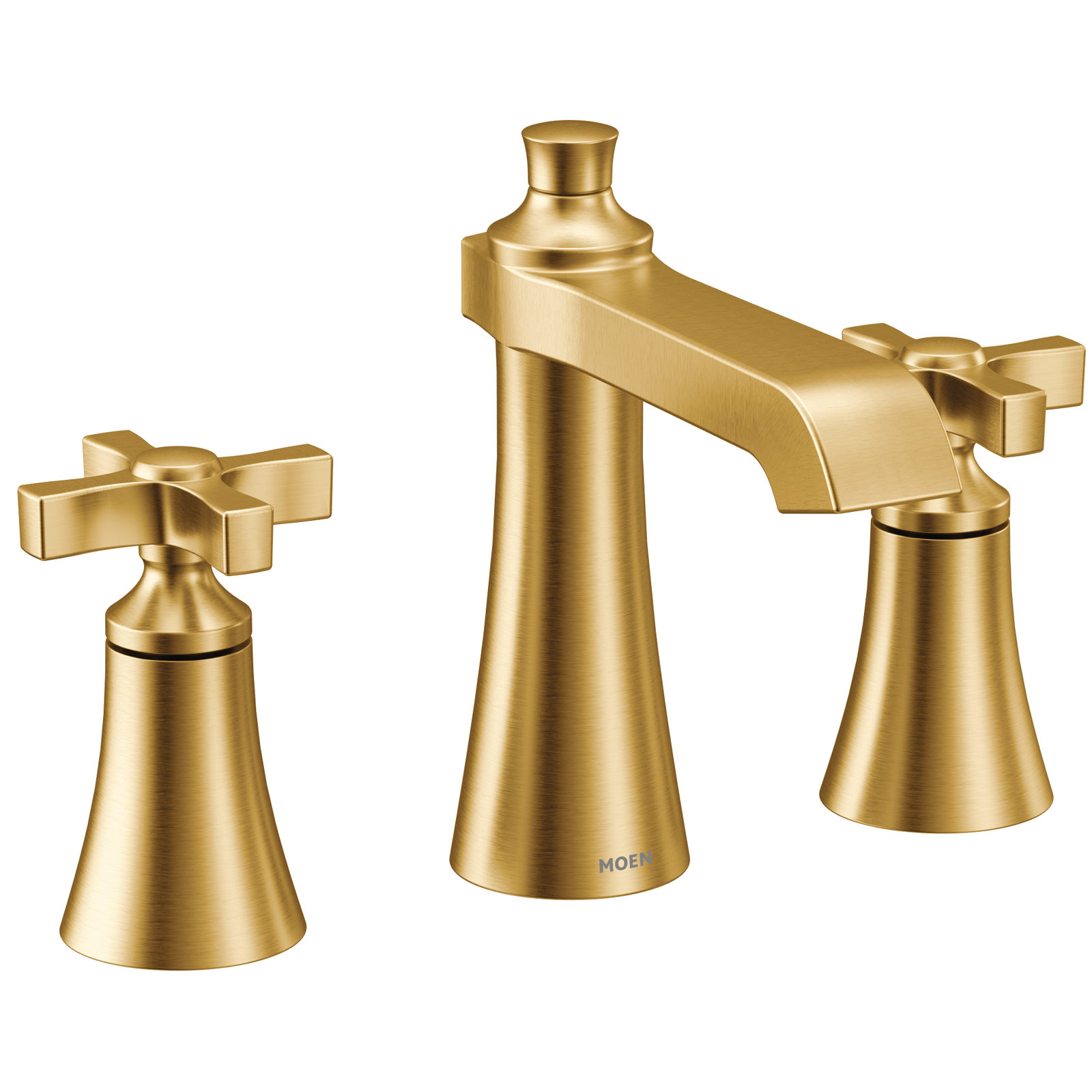 Moen Flara Cross-Handle Widespread Bathroom Faucet Trim Kit, Valve Required, Brushed Gold