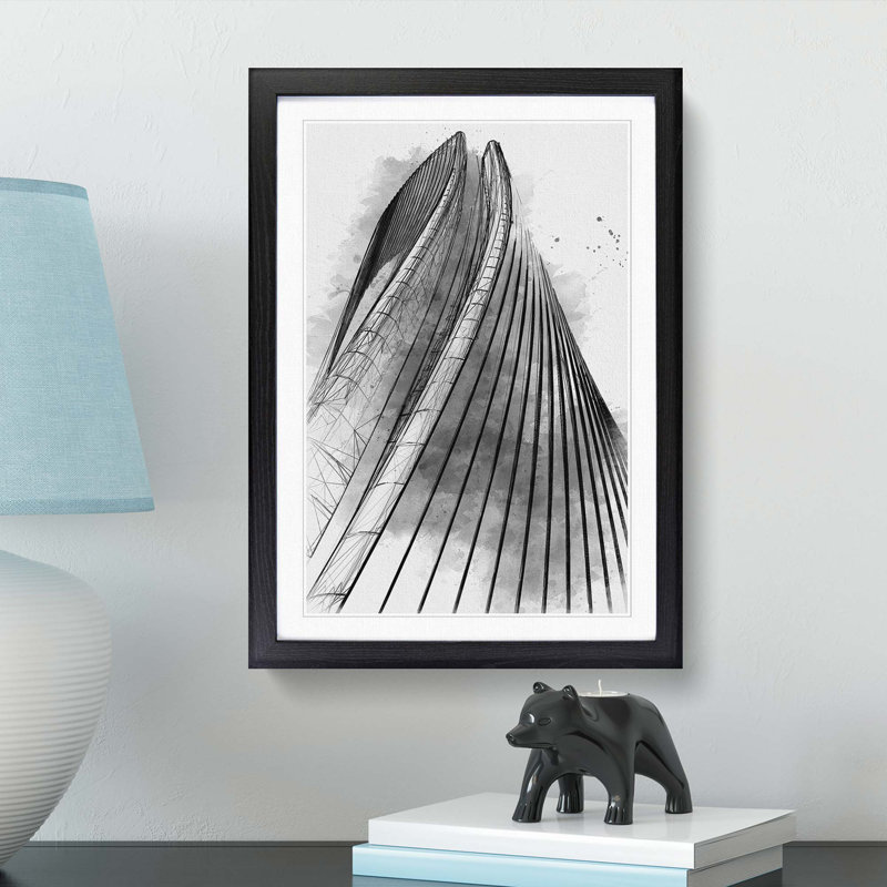Sketching the Architecture Vol.59 - Picture Frame Drawing Print, 48cm H x 36cm W x 2cm D, Black Framed