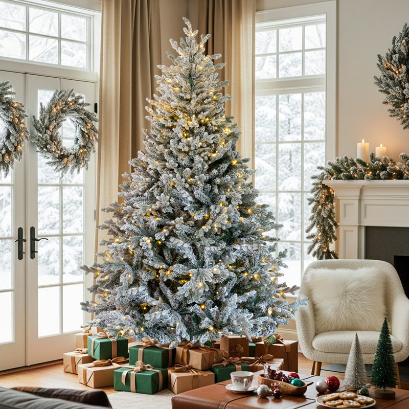 Arbre de Noël artificiel enneigé 7 pi