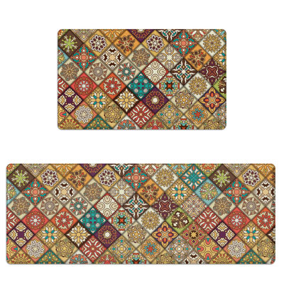 Ensemble de 2 tapis de cuisine anti-fatigue, rembourrés, imperméables, antidérapants et colorés