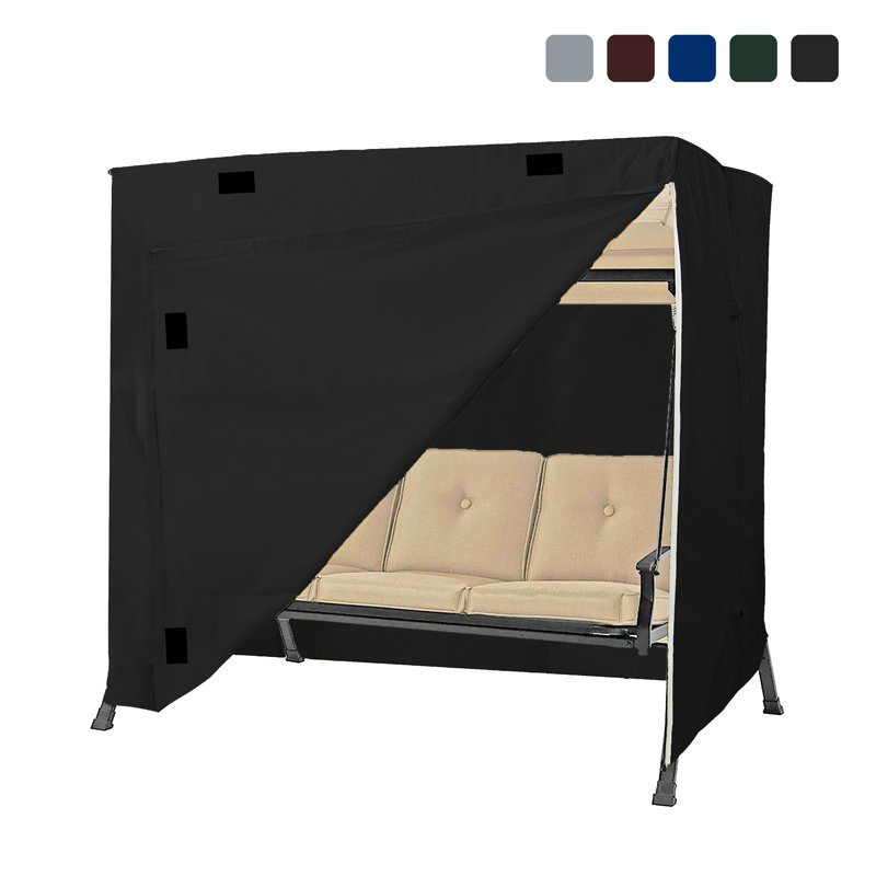 Outdoor Swing Seat Cover, 182.9cm H x 203.2cm W x 144.8cm D, Black