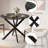 Round Dining Table Set, Small Kitchen Table and Chairs Set 36 inch Modern Metal Cross Base Dinner Table-747188334
