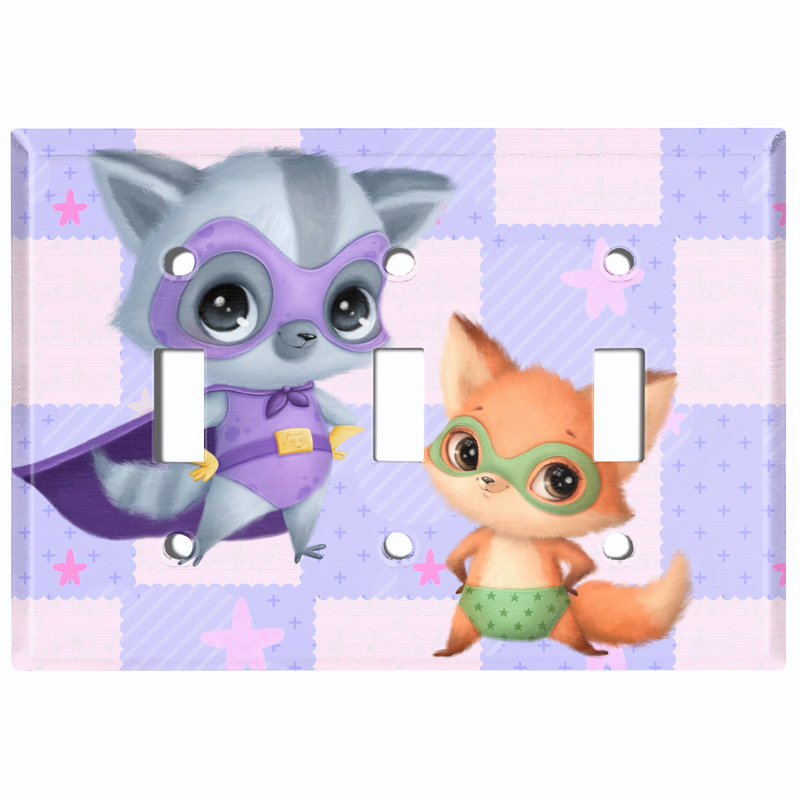 Animals 3 - Gang Toggle Light Switch Standard Wall Plate