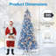  Arbre de Noël artificiel à charnière bleu 9 pi avec branches en PVC givré 1938-1756469155