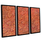 Lenny " Large Heart Mixed Pattern " 3 - Pieces