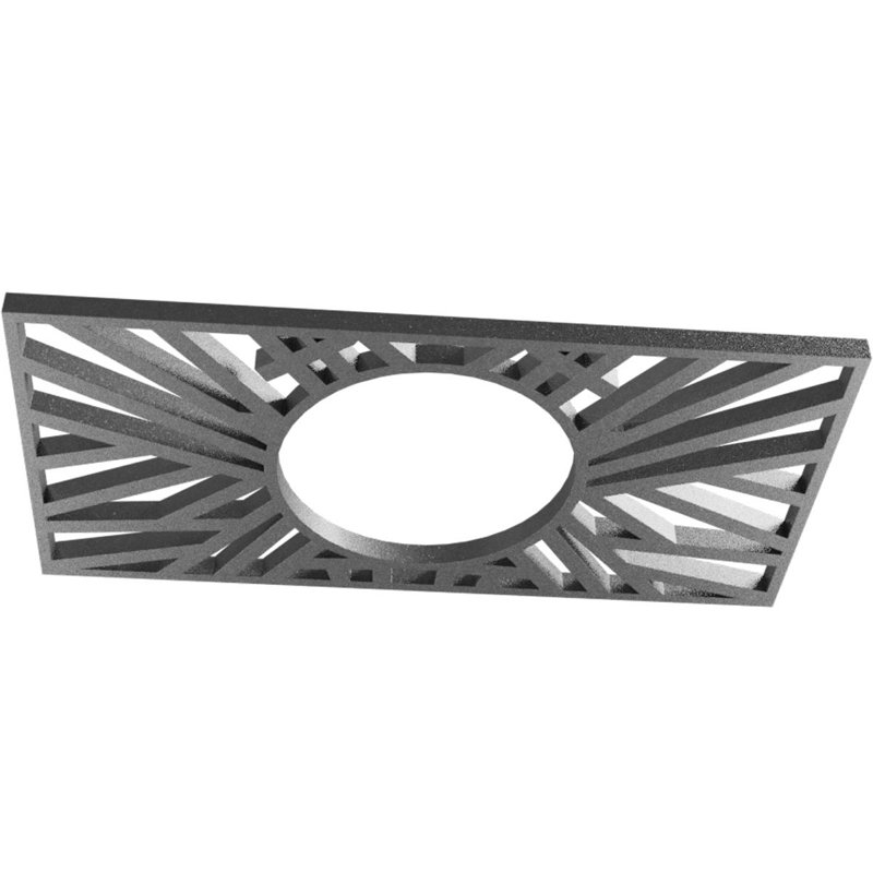 Médaillon de plafond en PVC de qualité architecturale Hoover, H 8 po x l 16 po x P 0,5 po, Nickel