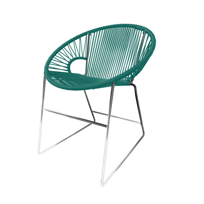 Chaise de patio Puerto, Turquoise / chrome