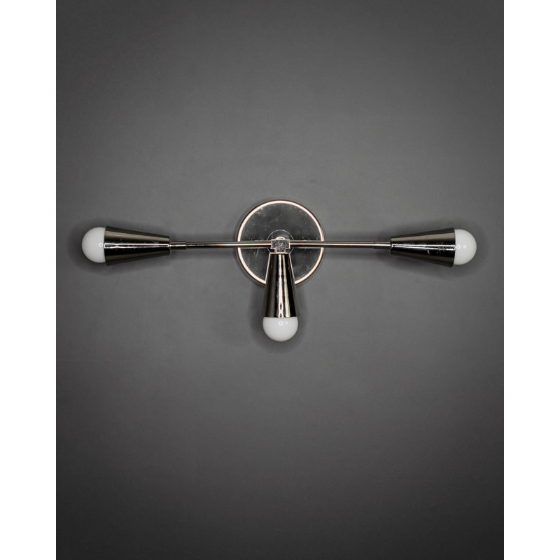 Applique articulée à 3 lumières à intensité variable, Nickel poli, H 8 po x l 16,5 po x P 5,5 po