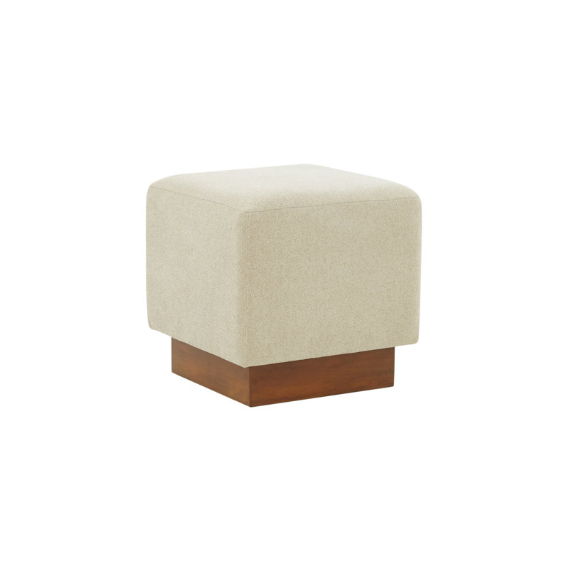 Zafeer Upholstered Ottoman, Tan