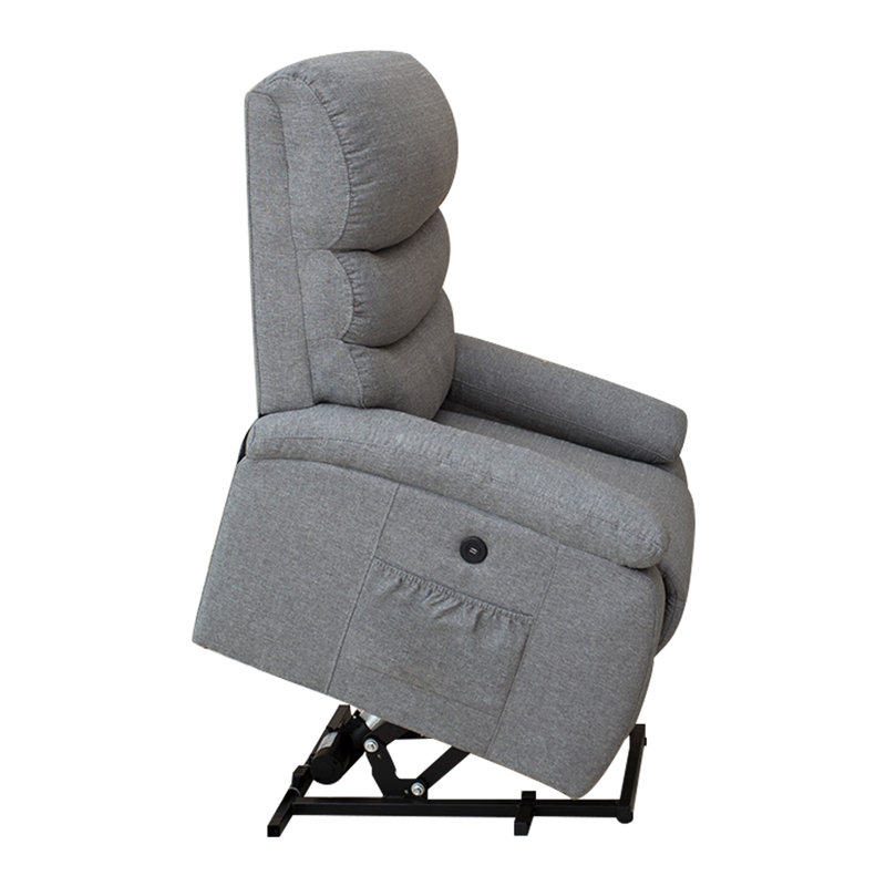 Fauteuil de massage inclinable électrique chauffant, Lin gris