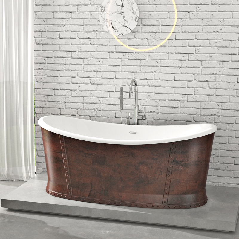 66.14'' x 30.71'' Soaking Acrylic Bathtub