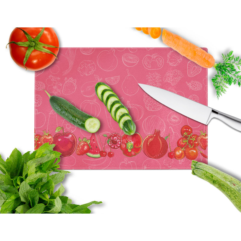 Planche à découper en verre trempé east urban home fruits et légumes