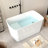 49"L x 28"W CUPC Certified Freestanding Soaking Acrylic Small Bathtub with Seat for Small Space-100481177