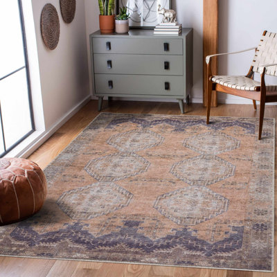 Crabb Persian Orange Machine Washable Area Rug