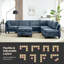 Canapé modulaire en chenille 7 pièces à assise profonde avec repose-pieds de rangement et canapé convertible 7 pièces-1046906512-1046906514