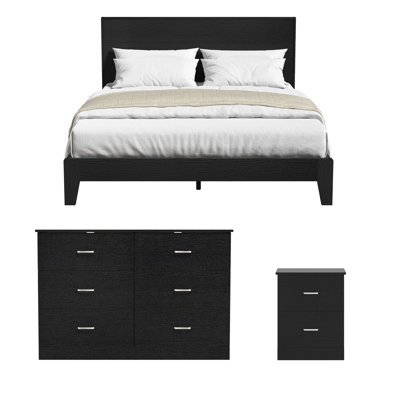 Allyannah 3 Piece Modern Coordinated Bedroom Set