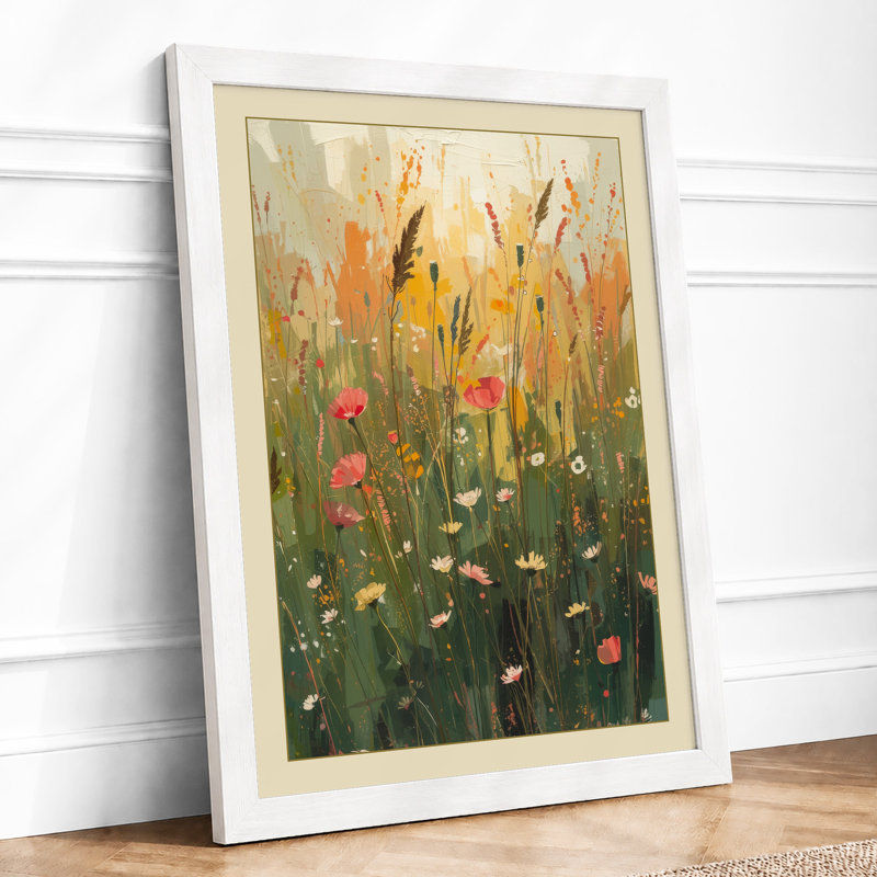 Wildflower Meadow Botanical - Framed Print, A4 - 29.7 x 21.0 cm, White