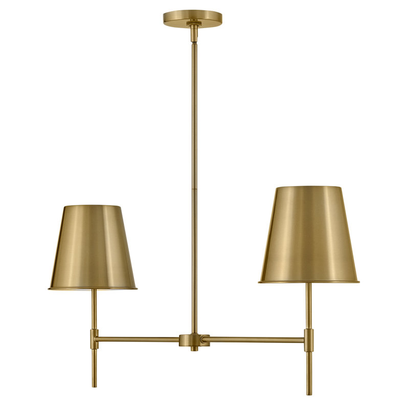 Lustre cylindrique à 2 lumières Blake, Laiton laqué