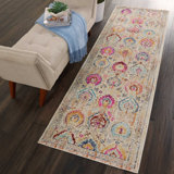 Lowndes Oriental Ivory/Blue Area Rug