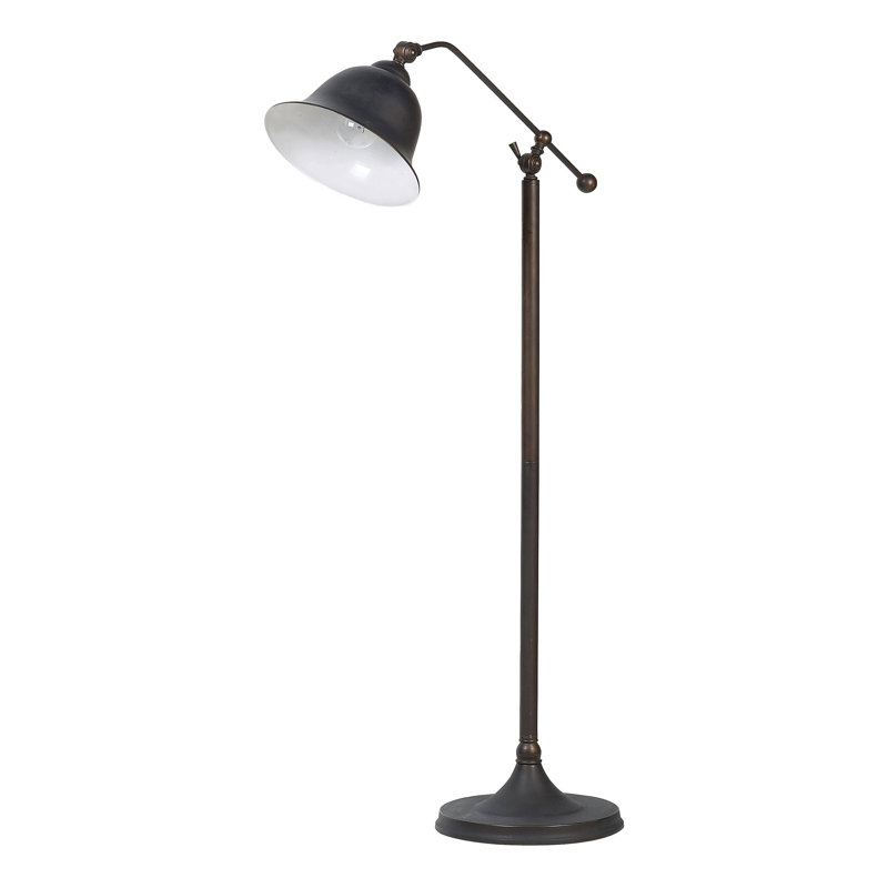 54-inch Bell Down Bridge Floor Lamp Dark Bronze