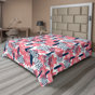 Corail, blanc et gris anthracite / motif abstrait
