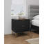 Table de chevet cannelée 20 po Dumbo en noir (2 tiroirs)-1231897915