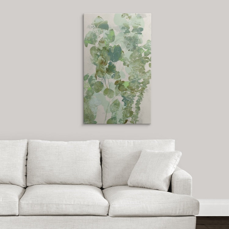 « ii » jennifer grolier, reproduction d’art Watercolor Eucalyptus, H 36 po x l 22 po x P 1,5 po, Toile