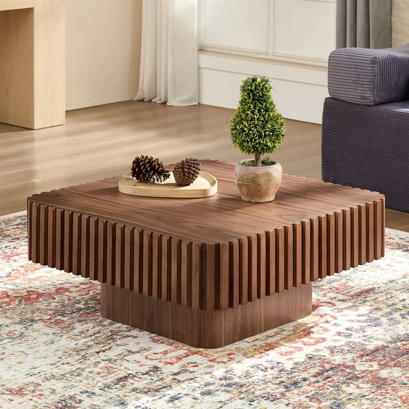 Table basse carrée 35,43 pouces Handcraft, Noyer