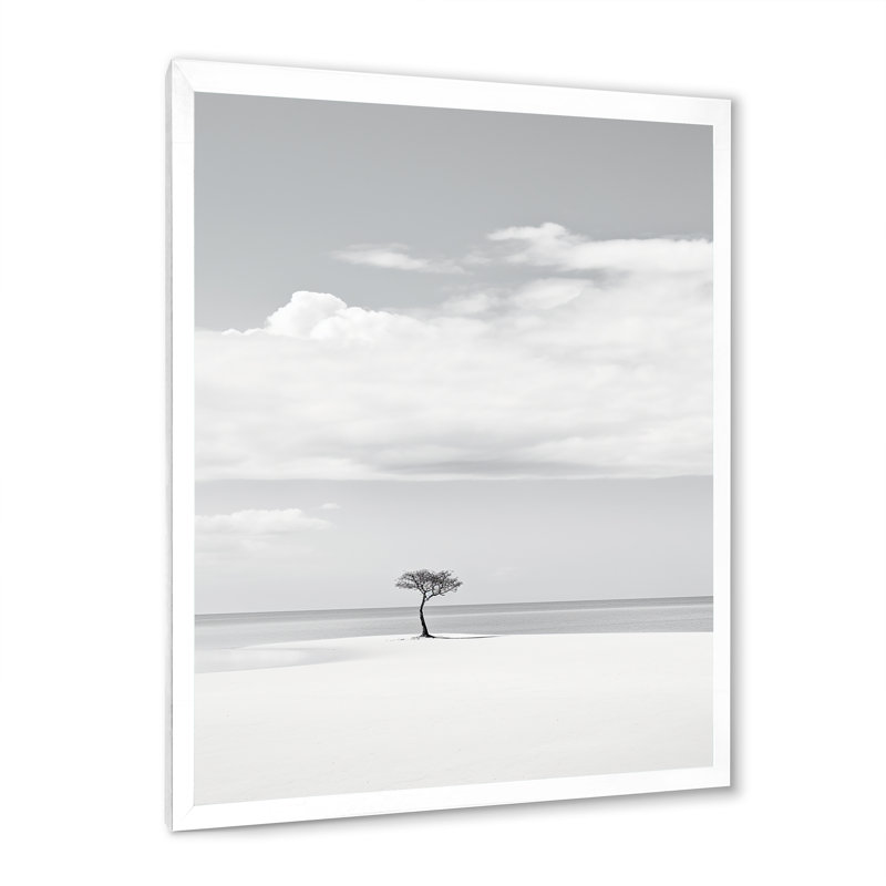 Noir et blanc, minimalisme, photo de plage VII - Art nautique et plage sur toile, H 40 po x l 30 po x P 1,5 po