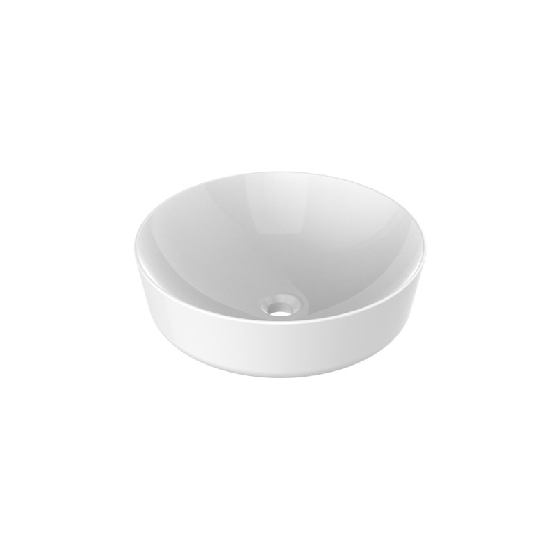 Justime USA Inc 16.34'' White Ceramic Circular Bathroom Sink