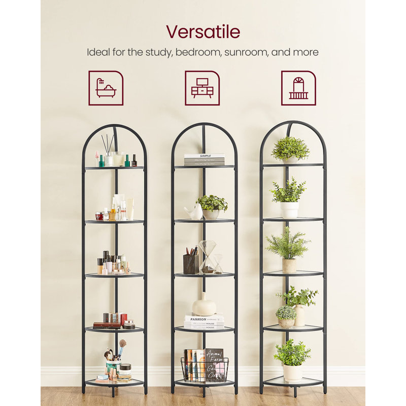 Lailamarie Corner Bookcase, Black