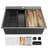 32 Inch Gunmetal Black Drop-In Workstation Sink