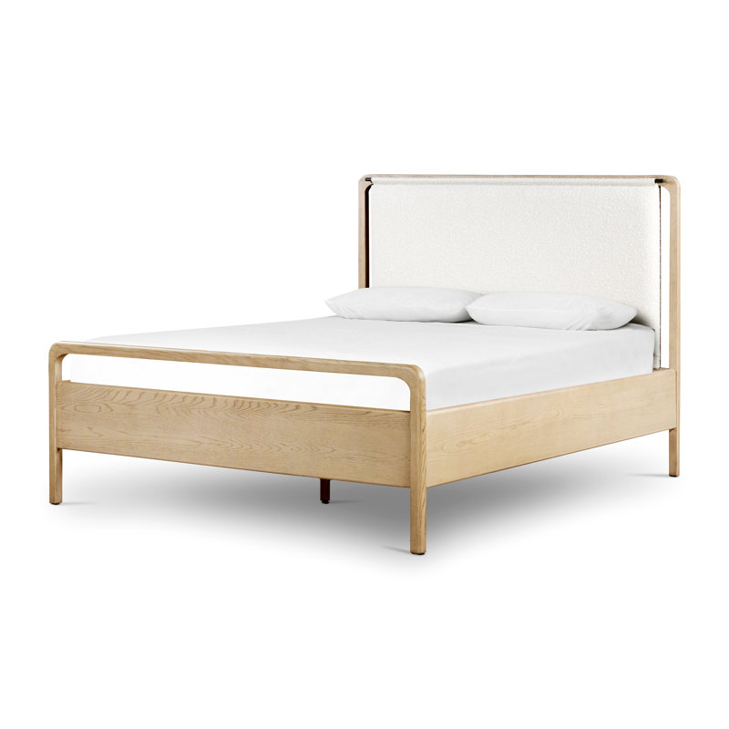 Rosedale Upholstered Bed, Queen, Tan/White
