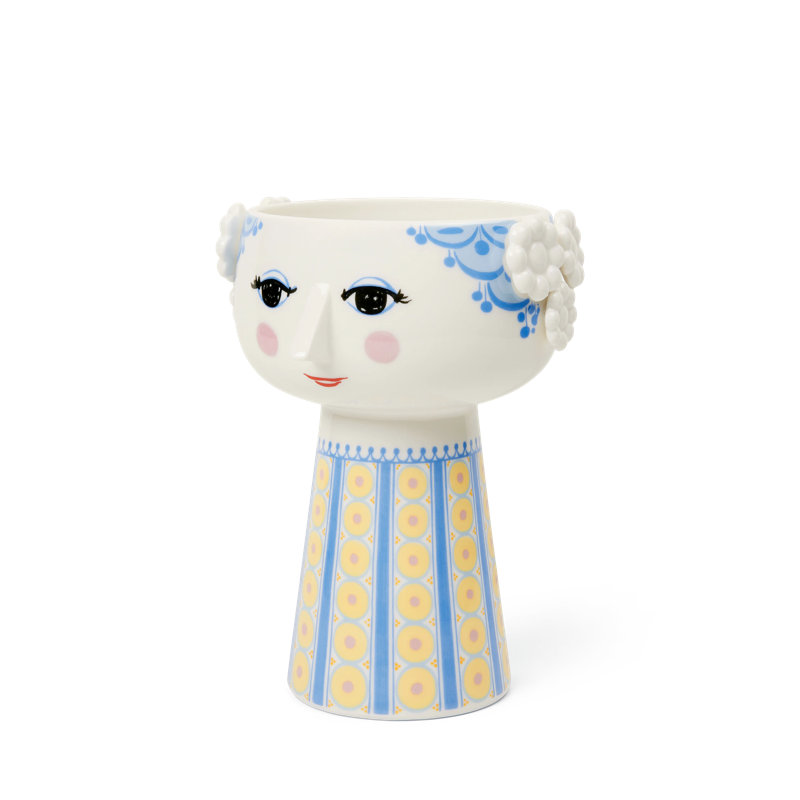 Eva Ceramic / Porcelain Table Vase, Blue