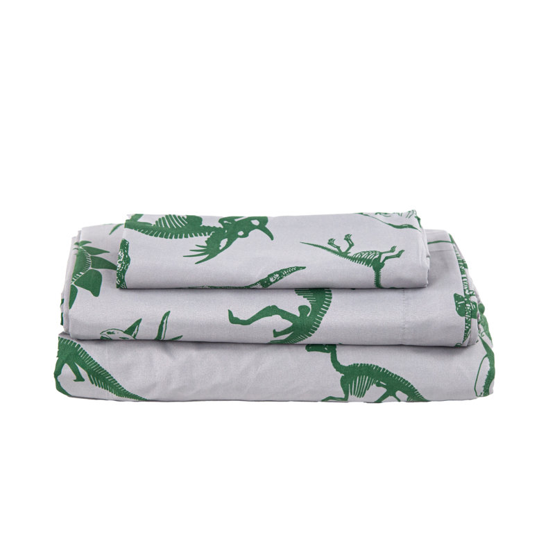 Twin Green Dinosaur Forest Microfiber Bed Set