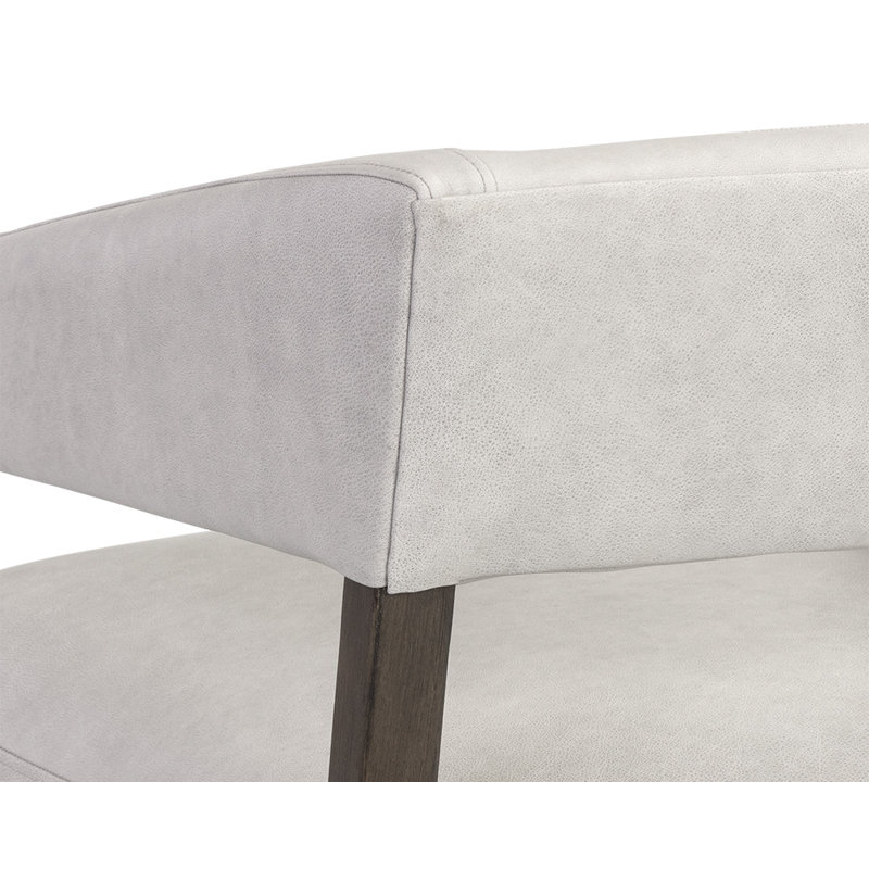 Carlyle Lounge Chair, Grey Genuine Leather