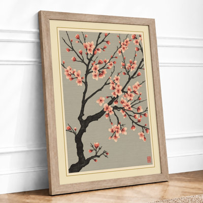 Moonlit Cherry Blossom Japandi - Framed Print