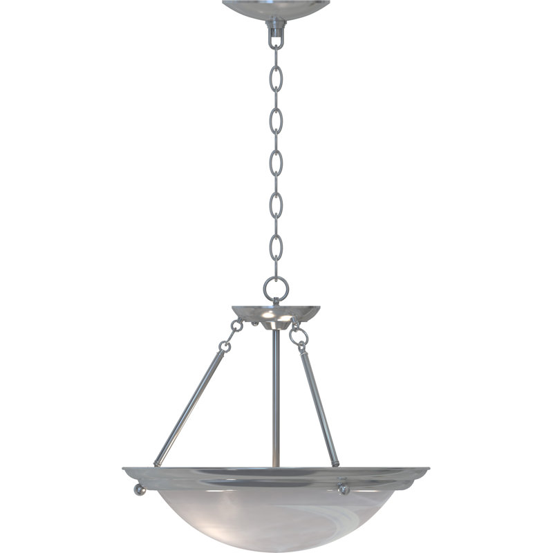 Luminaire suspendu d'intérieur convertible en nickel brossé 2 lumières Lunar, Nickel brossé