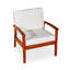 Chaise à assise profonde en eucalyptus, finition huilée naturelle, coussins bourgogne-105911427-105911426