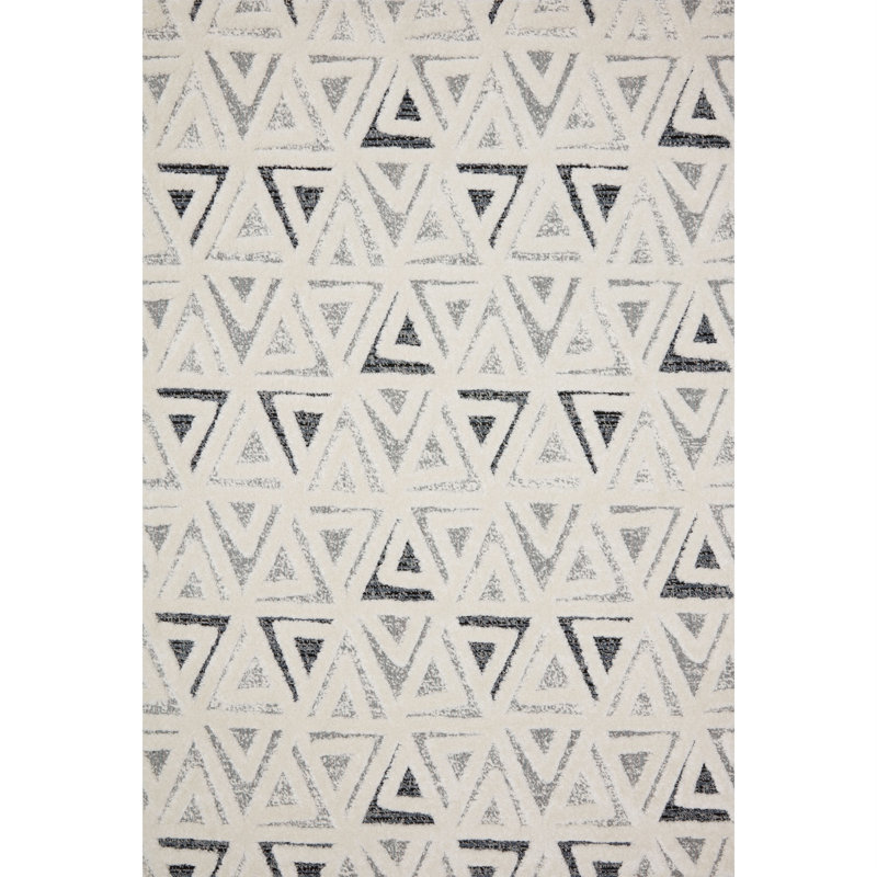 Tapis ivoire tissé à la machine Divers, Rectangle 5 pi 3 po x 7 pi 8 po