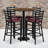 Aniket 30'' Round Laminate Table Set with Round Base and 4 Ladder Back Metal Barstools-24678173-68612010
