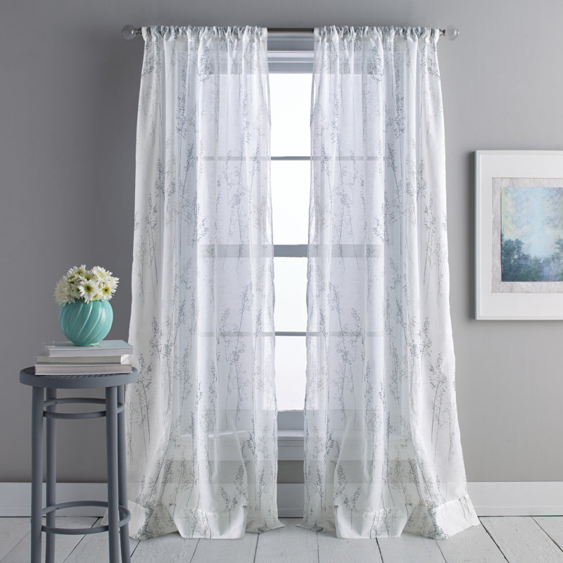 Whisper Sheer Single Curtain Panel, 50" W x 84" L, Linen