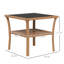 Table basse de patio avec 2 tablettes et couvercle en verre trempé pour l'extérieur