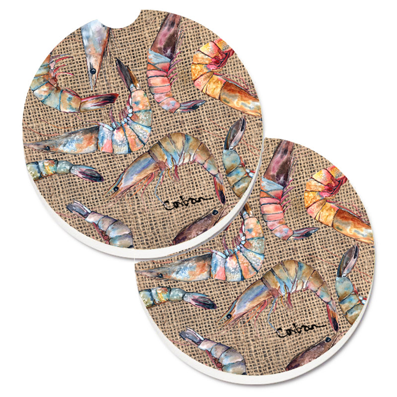 Ceramic Round 2 Piece Car Coaster Set